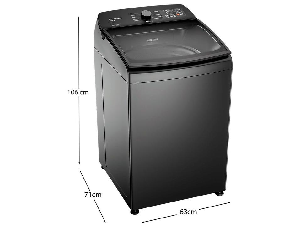 Lavadora de Roupas Brastemp 16kg Cesto Inox 4 Programas de Lavagem Cinza BWF16A9 - 14