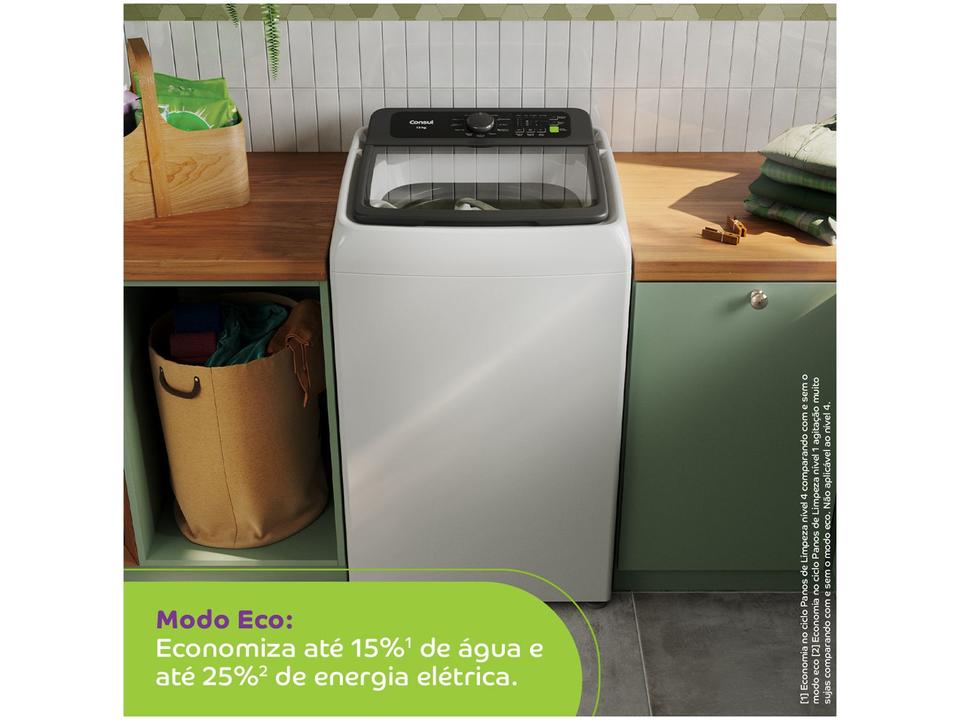 Lavadora de Roupas Consul 13kg Cesto Inox 12 Programas de Lavagem Branca CWN13AB - 8