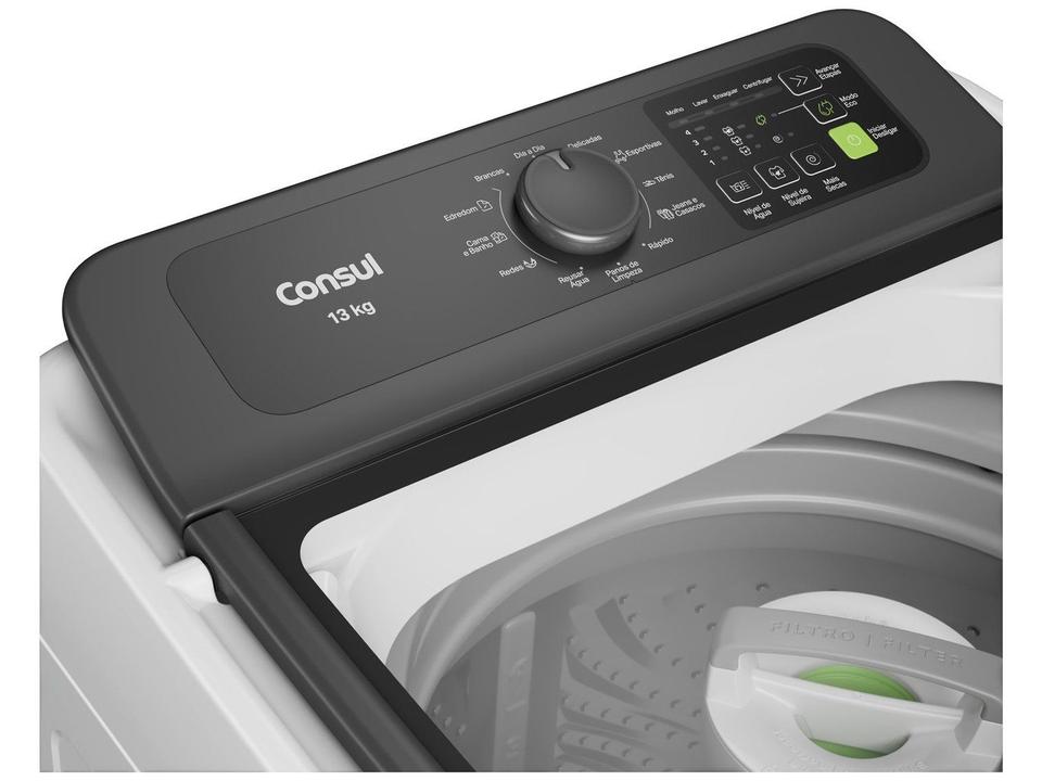 Lavadora de Roupas Consul 13kg Cesto Inox 12 Programas de Lavagem Branca CWN13AB - 15
