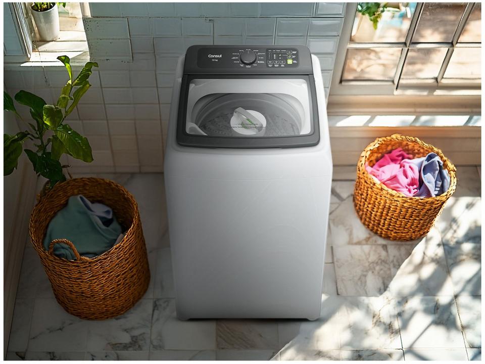 Lavadora de Roupas Consul 13kg Cesto Inox 12 Programas de Lavagem Branca CWN13AB - 9