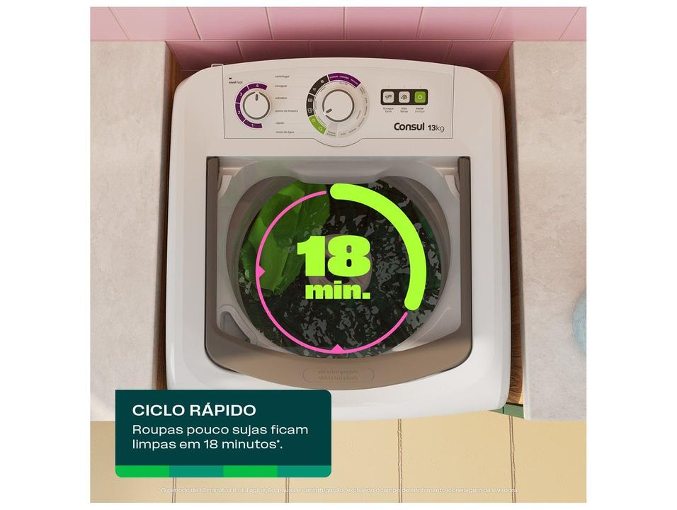 Lavadora de Roupas Consul 13kg Cesto Inox 16 Programas de Lavagem Branca CWH13AB - 4