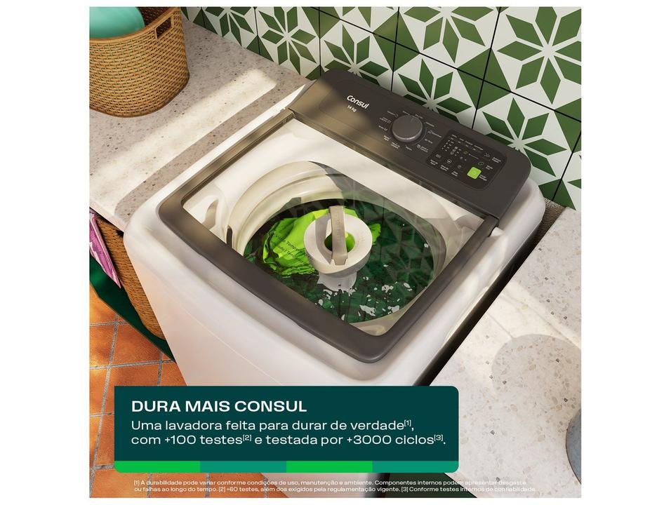 Lavadora de Roupas Consul 14kg Cesto Inox 12 programas Branco CWN14AB - 7