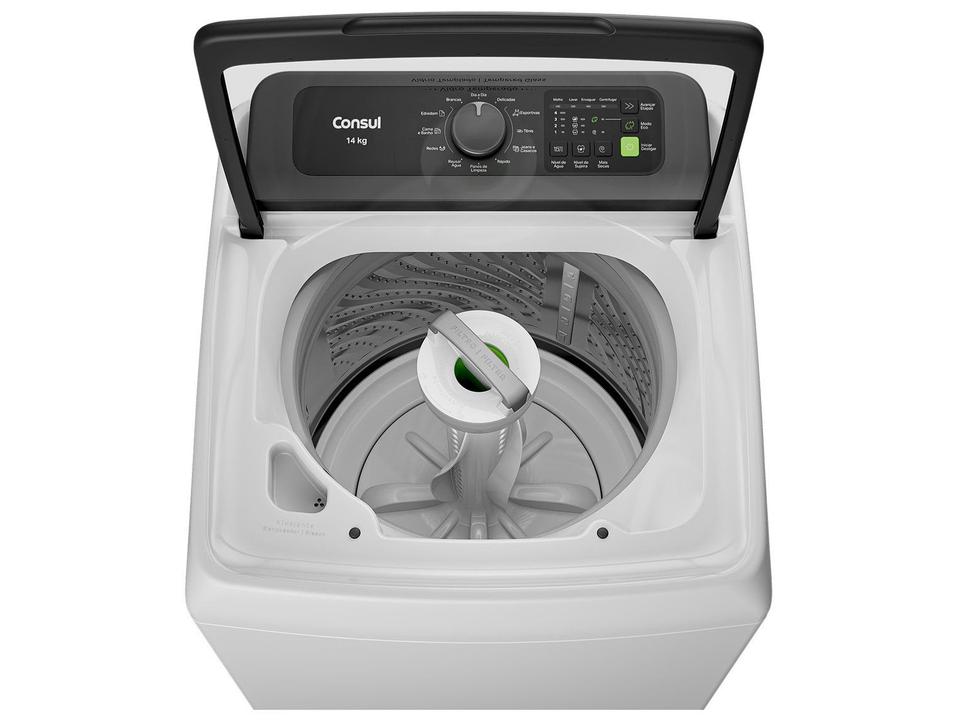 Lavadora de Roupas Consul 14kg Cesto Inox 12 programas Branco CWN14AB - 13