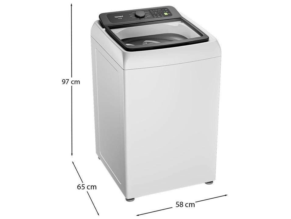 Lavadora de Roupas Consul 14kg Cesto Inox 12 programas Branco CWN14AB - 19