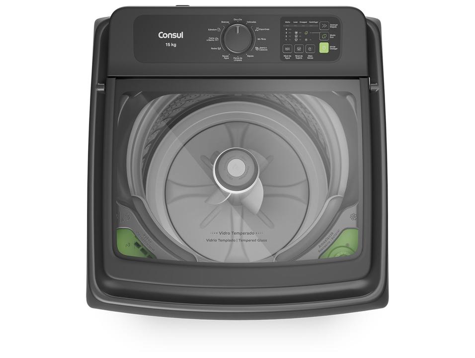 Lavadora de Roupas Consul 15kg 12 Programas de Lavagem Cinza Chumbo CWN15A9ANA - 11
