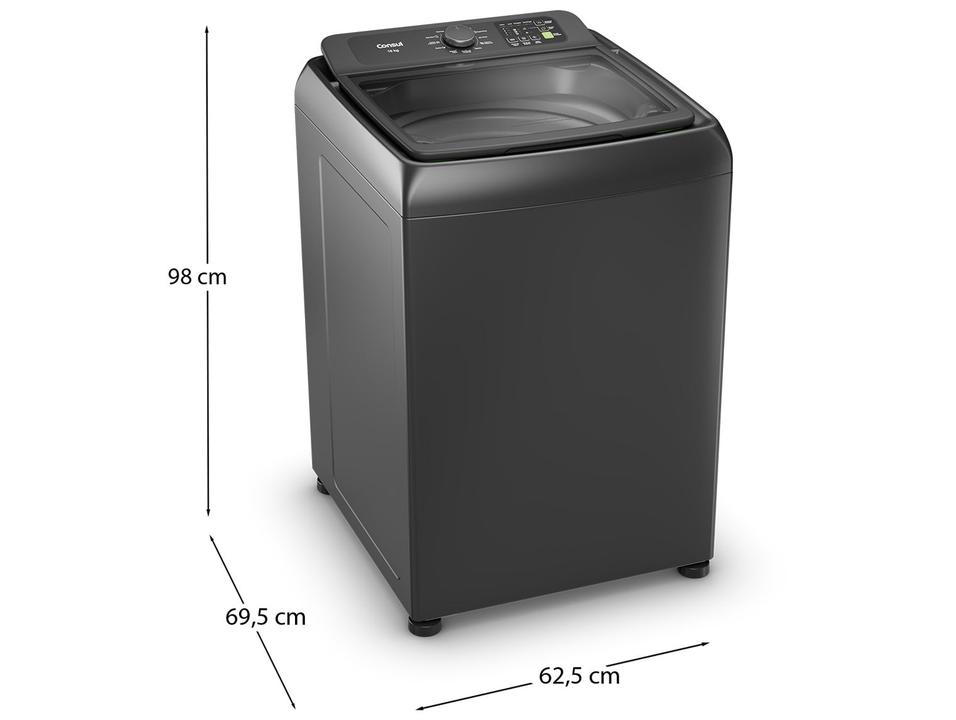 Lavadora de Roupas Consul 15kg 12 Programas de Lavagem Cinza Chumbo CWN15A9ANA - 12
