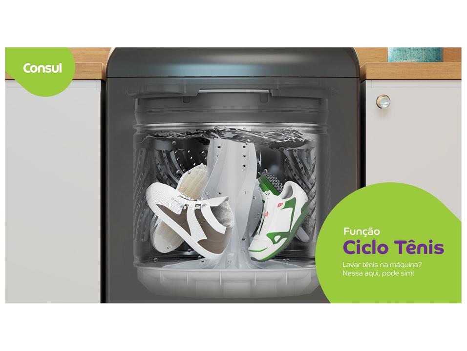 Lavadora de Roupas Consul 15kg 12 Programas de Lavagem Cinza Chumbo CWN15A9ANA - 3