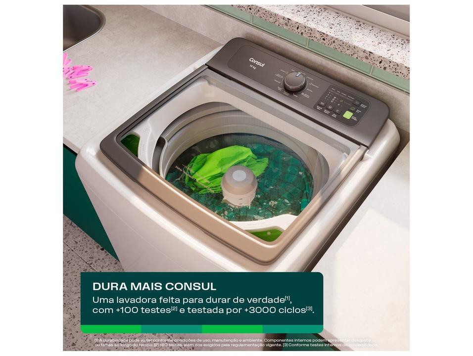Lavadora de Roupas Consul 16kg Cesto Inox 12 programas Branco CWN16AB - 5