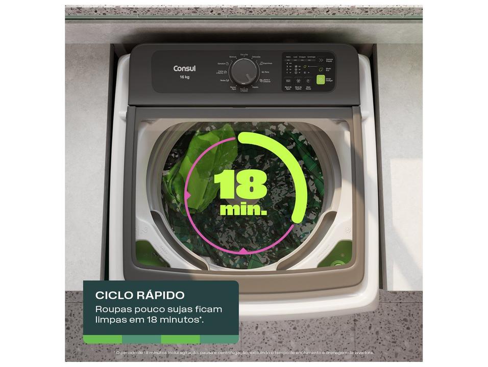Lavadora de Roupas Consul 16kg Cesto Inox 12 programas Branco CWN16AB - 2