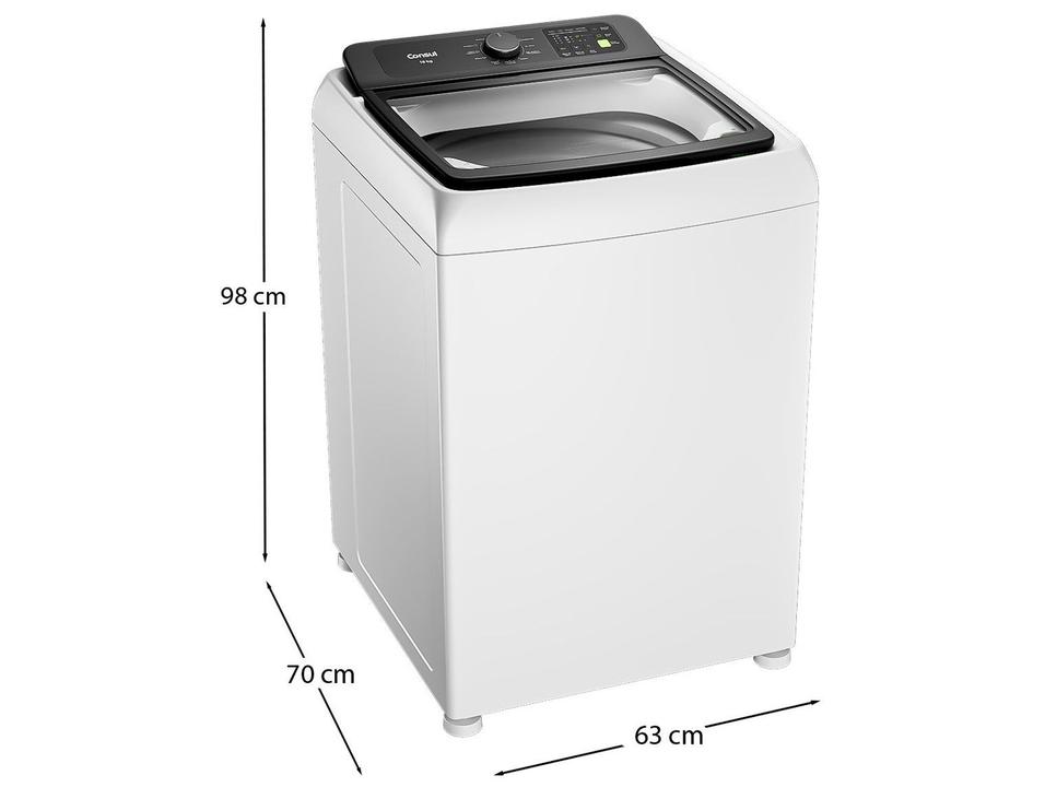 Lavadora de Roupas Consul 16kg Cesto Inox 12 programas Branco CWN16AB - 18