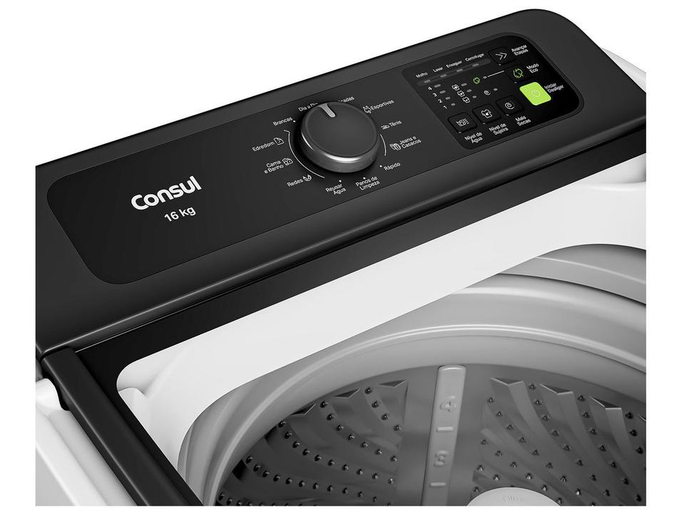 Lavadora de Roupas Consul 16kg Cesto Inox 12 programas Branco CWN16AB - 15
