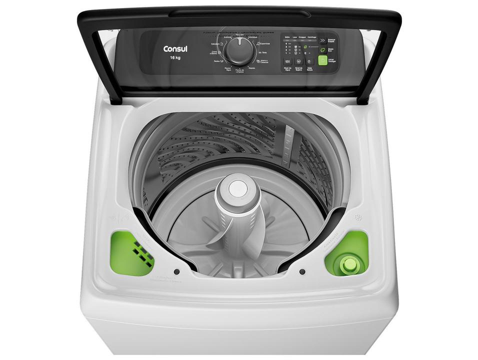 Lavadora de Roupas Consul 16kg Cesto Inox 12 programas Branco CWN16AB - 13