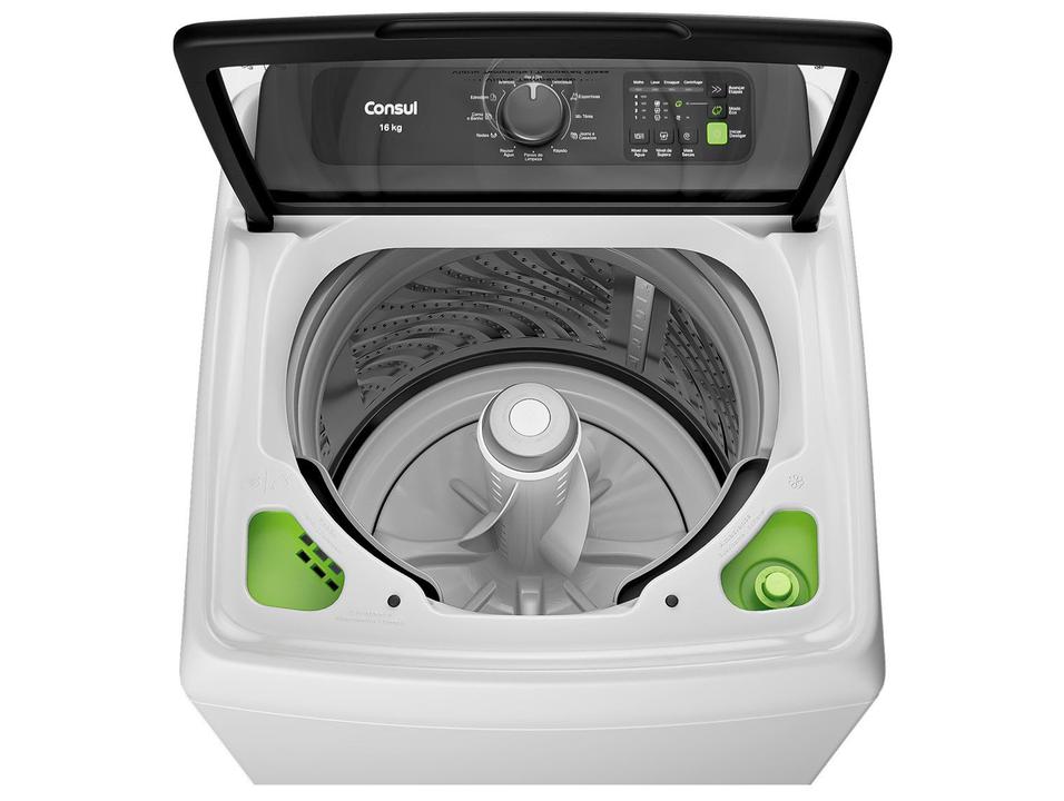 Lavadora de Roupas Consul 16kg Cesto Inox 12 programas Branco CWN16AB - 13