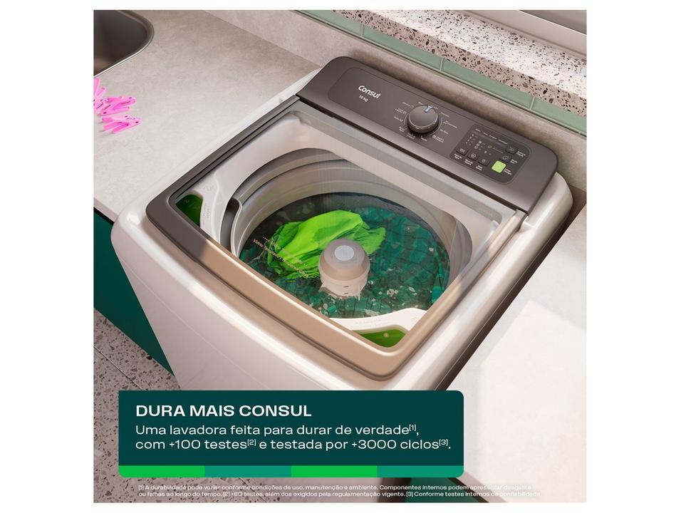 Lavadora de Roupas Consul 16kg Cesto Inox 12 programas Branco CWN16AB - 5