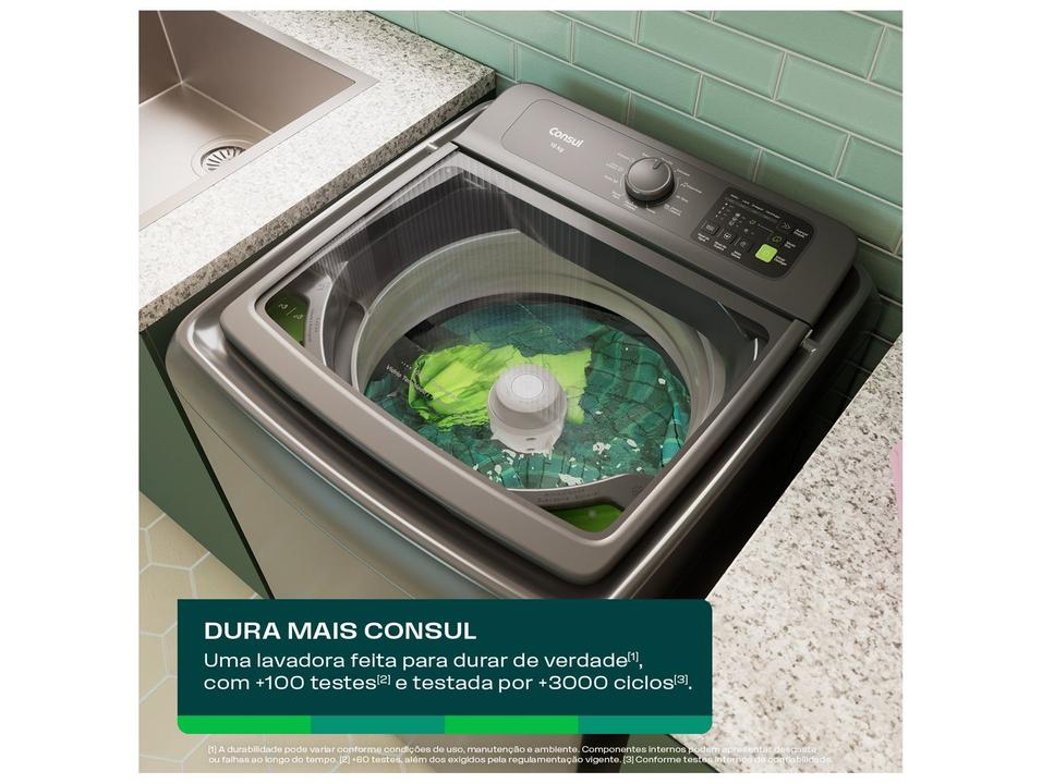 Lavadora de Roupas Consul 16kg Cesto Inox 12 Programas Cinza CWN16A9 - 5