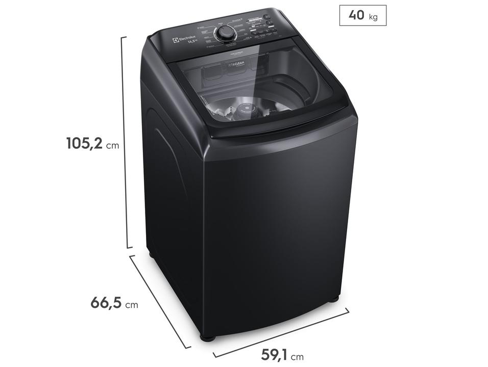 Lavadora de Roupas Electrolux 14,5kg Preta Cesto Inox 11 Programas de Lavagem LEP15 - 12