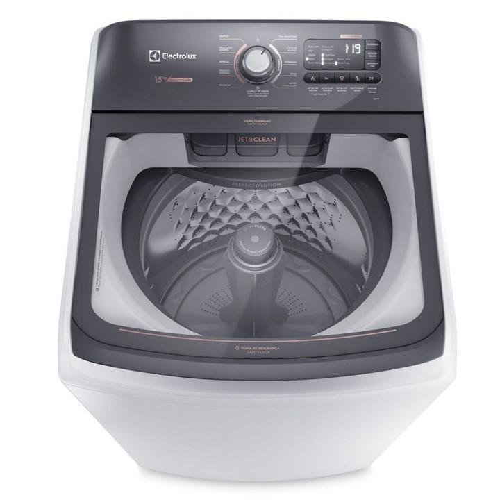 Lavadora de Roupas Electrolux 15kg Cesto Inox 11 Programas de Lavagem Branco Premium Care Jet&Clean e Time Control LEC15 - 4
