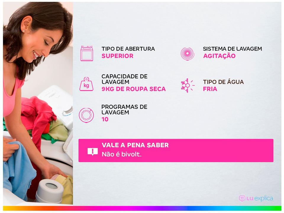 Lavadora de Roupas Electrolux 9kg 10 Programas de Lavagem Branco Efficient Care LED09 - 1