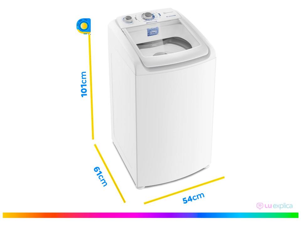 Lavadora de Roupas Electrolux 9kg 10 Programas de Lavagem Branco Efficient Care LED09 - 8
