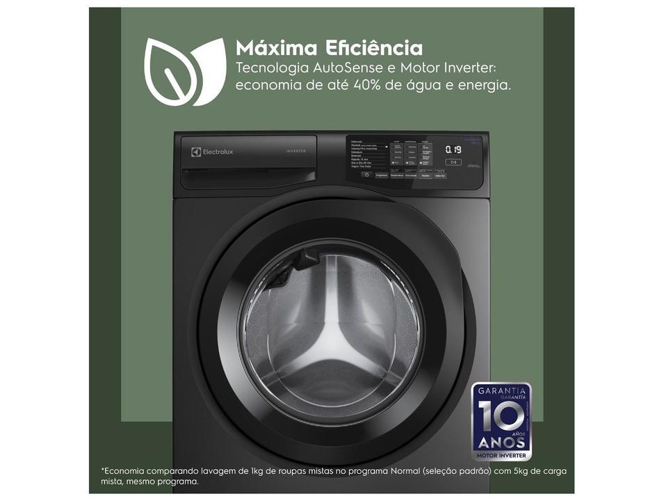 Lavadora de Roupas Electrolux Inverter 12kg Cesto Inox 8 Programas de Lavagem Água Quente Cinza Ônix LFC12 - 6