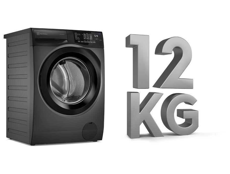 Lavadora de Roupas Electrolux Inverter 12kg Cesto Inox 8 Programas de Lavagem Água Quente Cinza Ônix LFC12 - 2