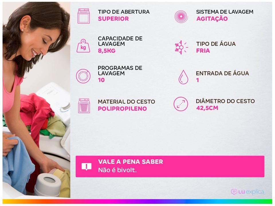 Lavadora de Roupas Electrolux LES09 8,5kg 10 Programas de Lavagem - 8