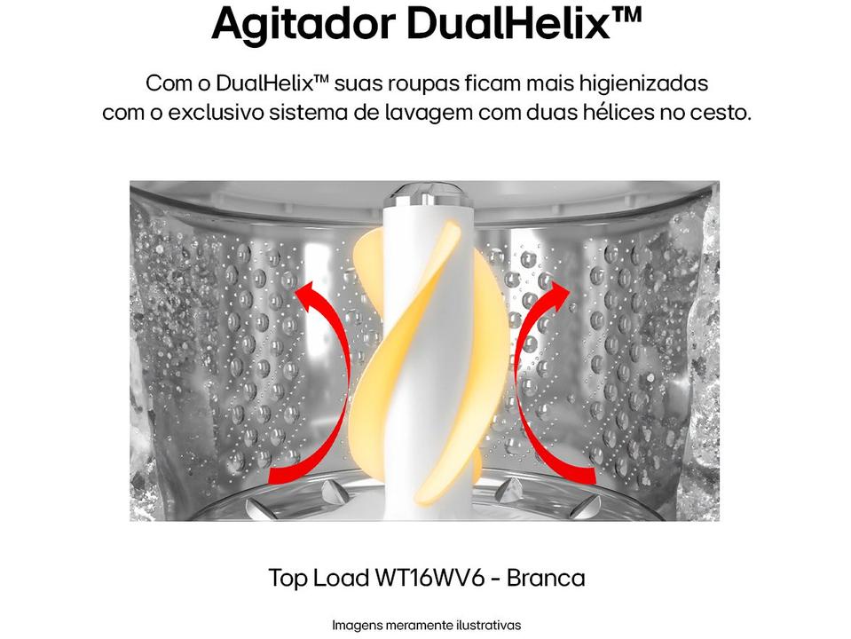 Lavadora de Roupas LG Inverter 16kg Cesto Inox Água Fria Branca WT16WV6A - 2