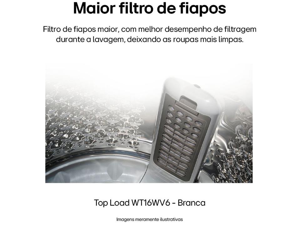 Lavadora de Roupas LG Inverter 16kg Cesto Inox Água Fria Branca WT16WV6A - 4
