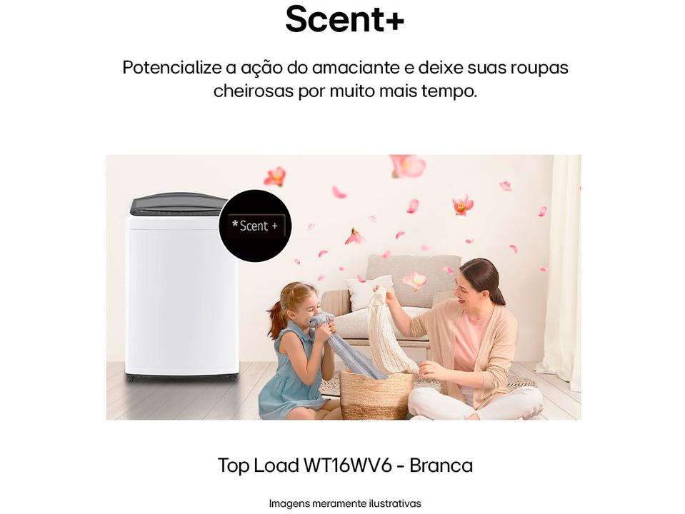 Lavadora de Roupas LG Inverter 16kg Cesto Inox Água Fria Branca WT16WV6A - 8