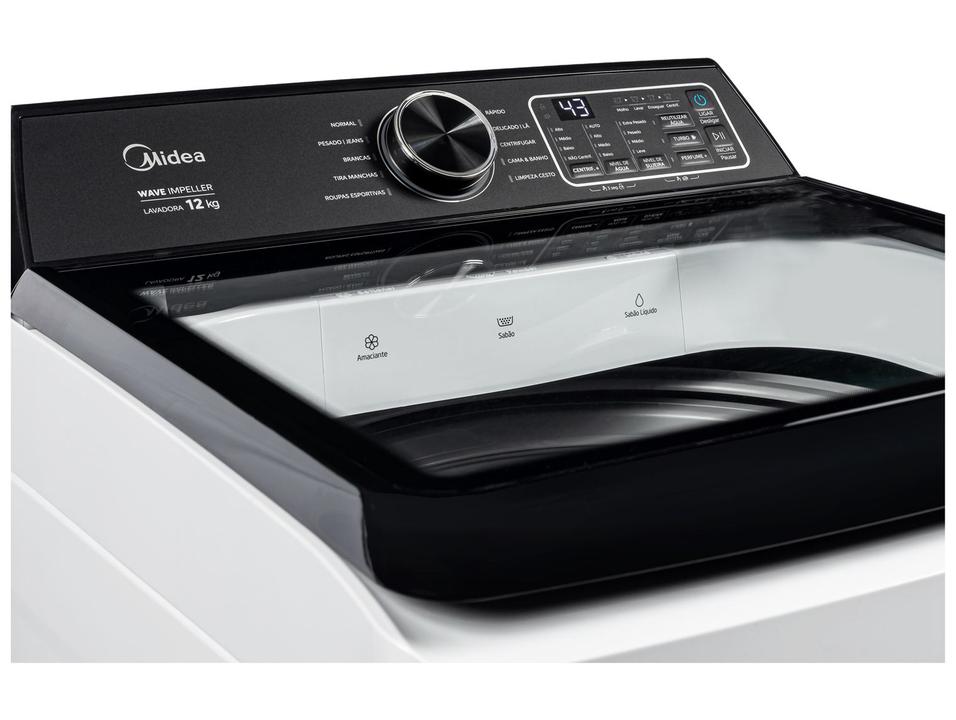 Lavadora de Roupas Midea 12kg 10 Programas de Lavagem Branco Wave Impeller MAV04W120/WKBR04 - 5