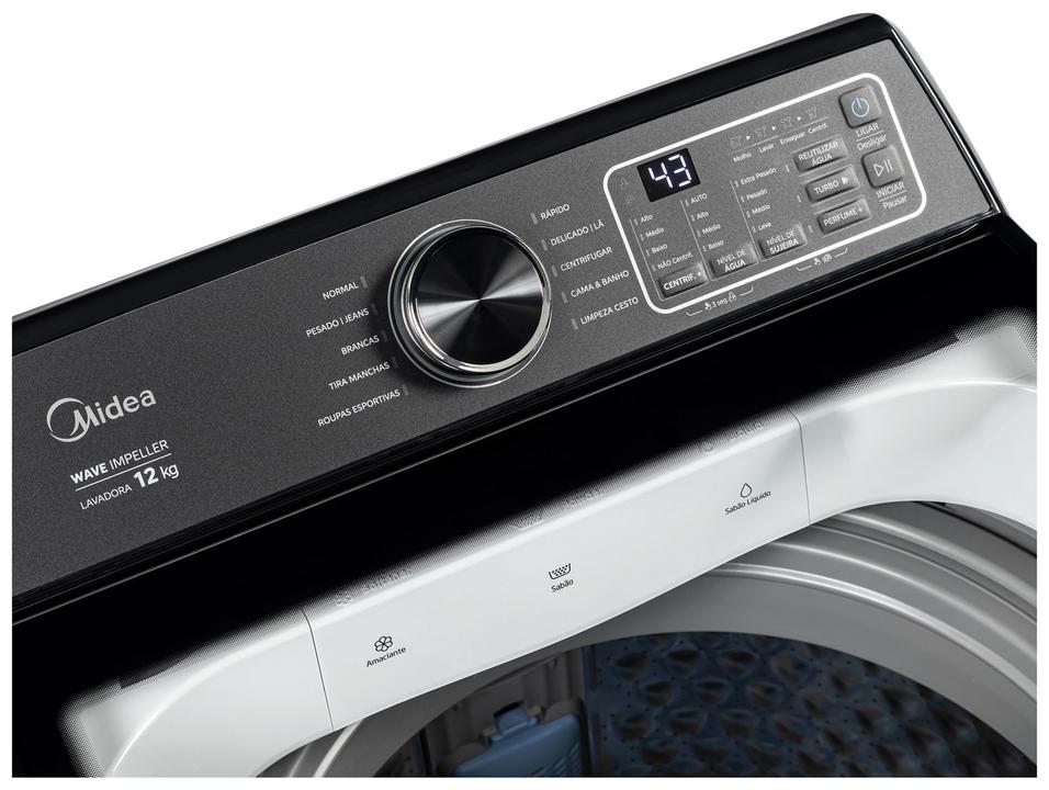 Lavadora de Roupas Midea 12kg 10 Programas de Lavagem Branco Wave Impeller MAV04W120/WKBR04 - 7