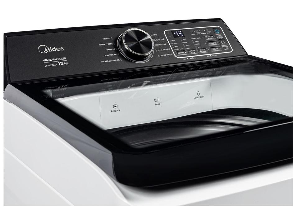Lavadora de Roupas Midea 12kg 10 Programas de Lavagem Branco Wave Impeller MAV04W120/WKBR05 - 5