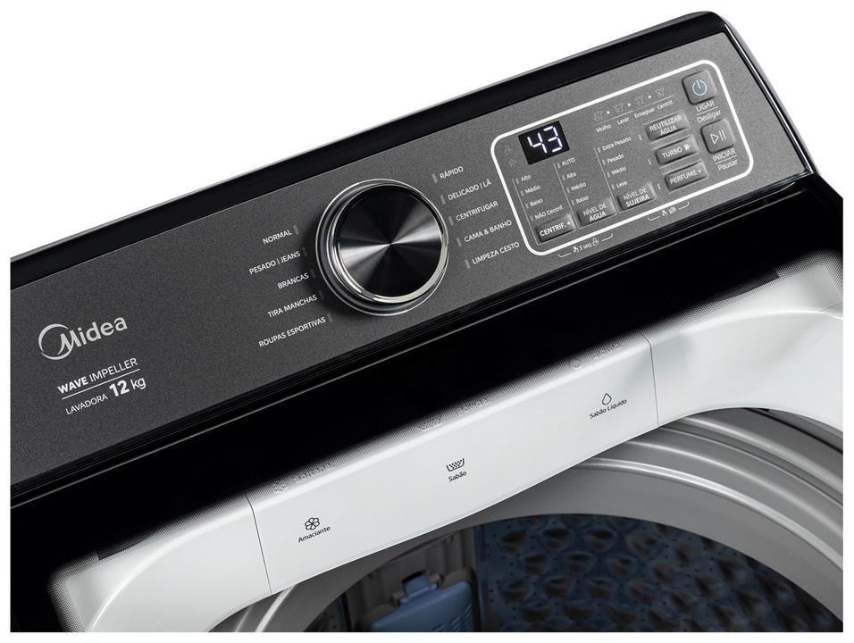 Lavadora de Roupas Midea 12kg 10 Programas de Lavagem Branco Wave Impeller MAV04W120/WKBR05 - 7