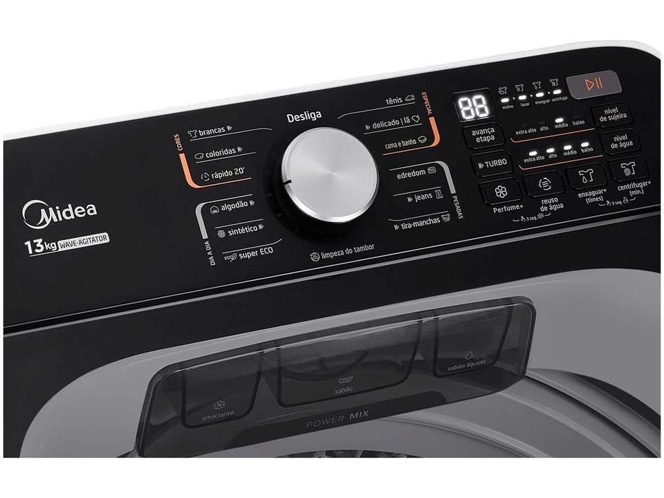 Lavadora de Roupas Midea 13kg Cesto Inox 13 Programas de Lavagem Branca Wave Agitator - 8