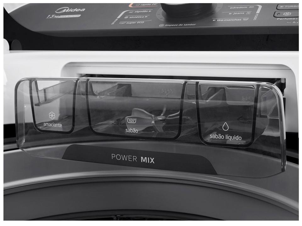 Lavadora de Roupas Midea 13kg Cesto Inox 13 Programas de Lavagem Branca Wave Agitator - 13