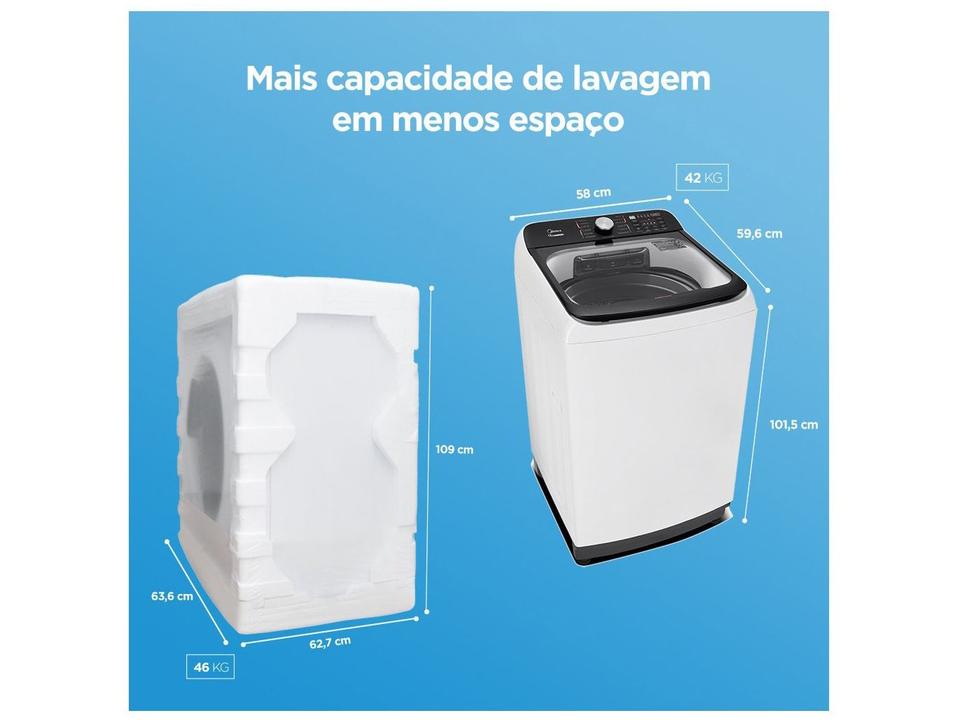 Lavadora de Roupas Midea 13kg Cesto Inox 13 Programas de Lavagem Branca Wave Agitator - 16
