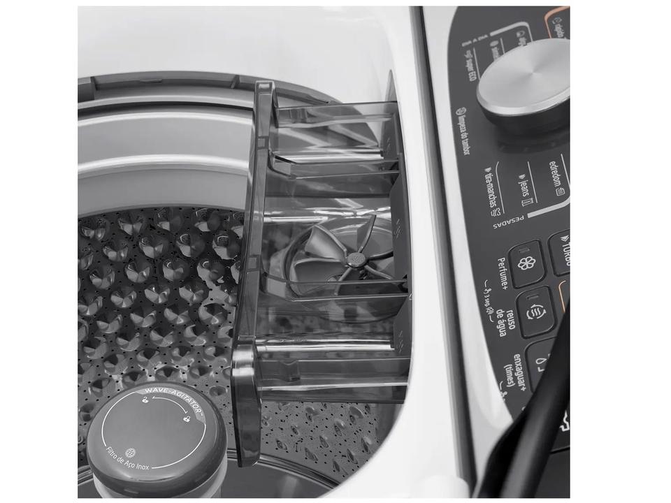 Lavadora de Roupas Midea 15kg Cesto Inox 13 Programas de Lavagem Branca Wave Agitator - 15