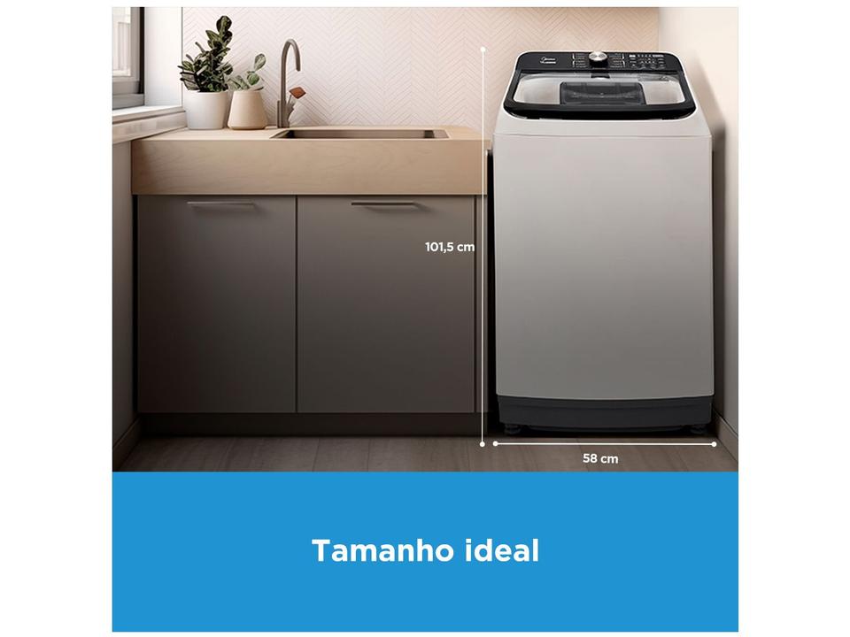 Lavadora de Roupas Midea 15kg Cesto Inox 13 Programas de Lavagem Branca Wave Agitator - 2