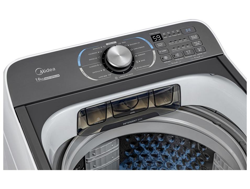 Lavadora de Roupas Midea 16kg Cesto Inox 13 Programas de Lavagem Branca MA512W160/WK-04 - 12