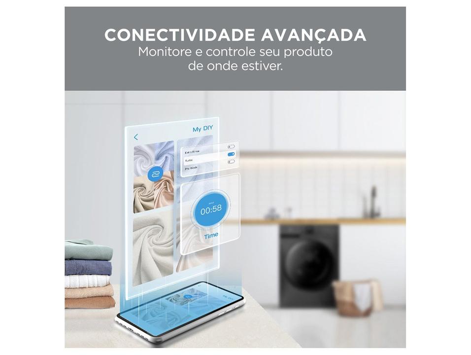 Lavadora de Roupas Midea Slim 11kg HealthGuard Smart Inverter Água Fria e Quente Titanium MF201W110WB/GK-01 - 6