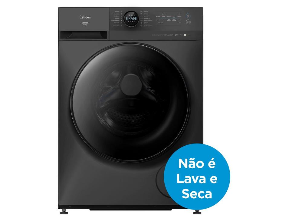 Lavadora de Roupas Midea Slim 11kg HealthGuard Smart Inverter Água Fria e Quente Titanium MF201W110WB/GK-01 - 1