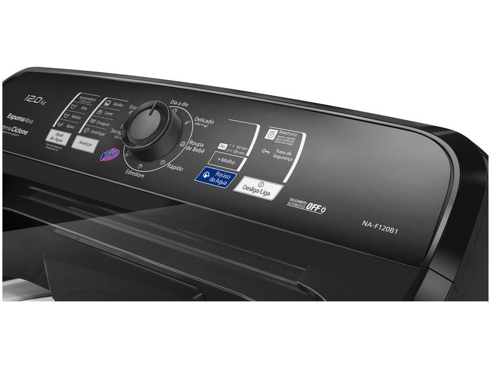 Lavadora de Roupas Panasonic NA-F120B1TA 12Kg Cesto Inox 8 Programas de Lavagem Titânio - 11