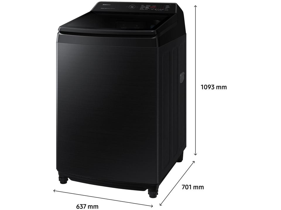 Lavadora de Roupas Samsung 17kg Cesto Inox 10 Programas de Lavagem Black Caviar WA17CG - 9