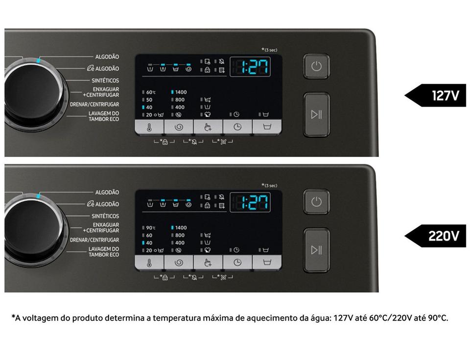 Lavadora de Roupas Samsung Inverter 11kg Cesto Inox 12 Programas de Lavagem Preta WW11T4040BX/AZ - 10
