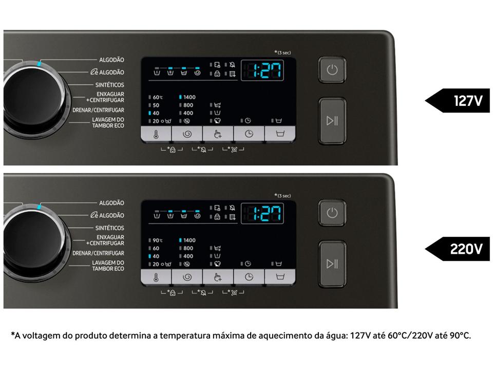 Lavadora de Roupas Samsung Inverter 11kg Cesto Inox 12 Programas de Lavagem Preta WW11T4040BX/AZ - 9