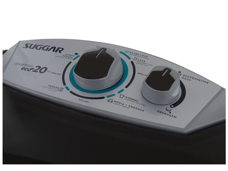 Lavadora de Roupas Suggar 20kg 6 Programas de Lavagem Prata Lavamax Eco LE2001PR - 6