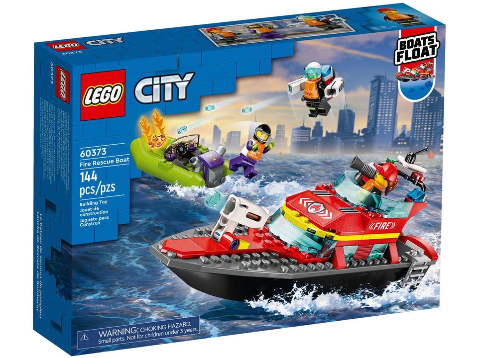 LEGO Barco de Resgate dos Bombeiros 144 Peças - 60373
