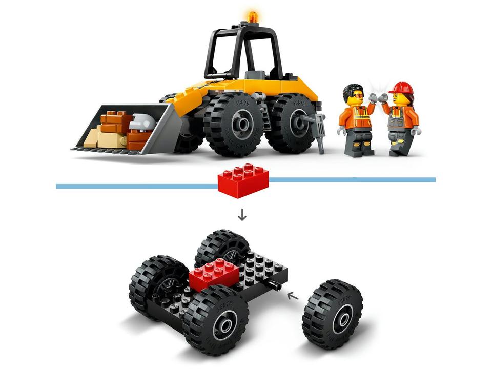 LEGO Carregadeira de Rodas de Construção Amarela - 5