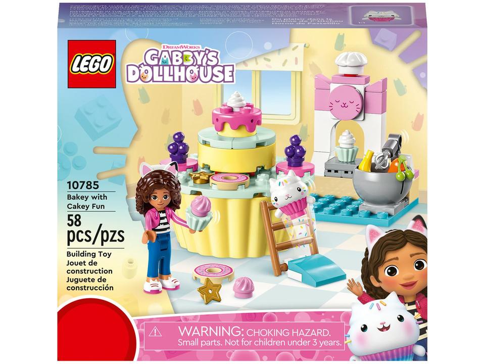 LEGO Gabbys Dollhouse Diversão na Confeitaria com - o Cakey 10785 58 Peças - 2