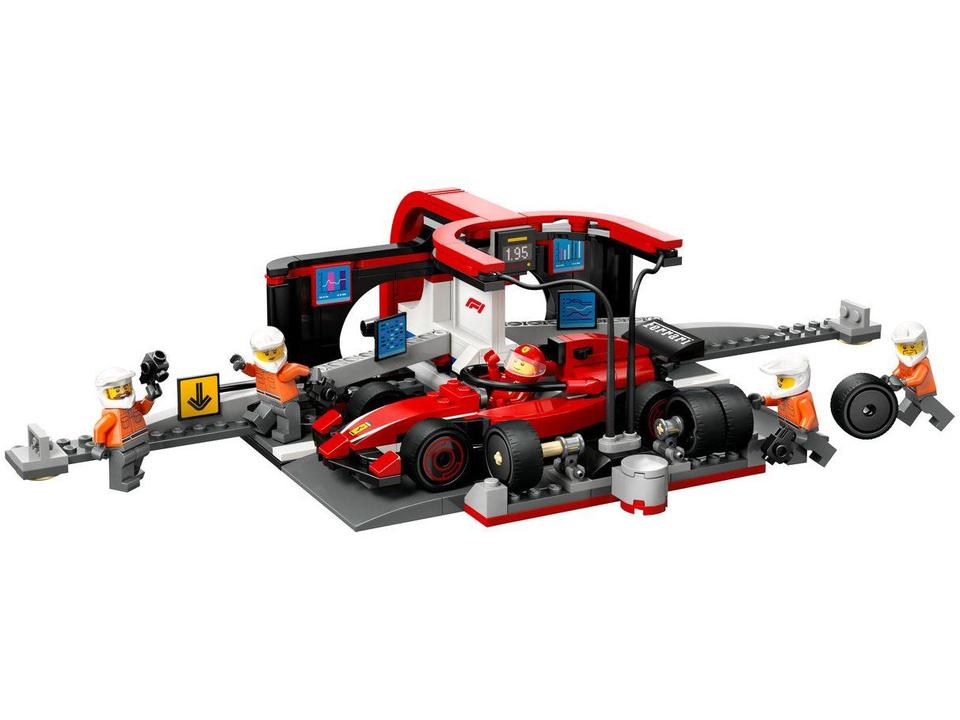 LEGO Pit Stop e Equipe de Box de F1 com Carro da - 7